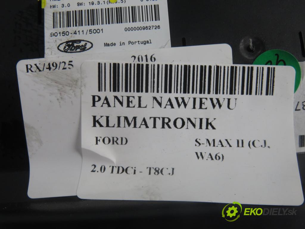 FORD S-MAX II (CJ, WA6) MINIVAN 2016 132,00 2.0 TDCi 180 - T8CJ 1997,00 Panel kúrenia KLIMATRONIK HM2T18E245AYA ; HM2T18E245AYB