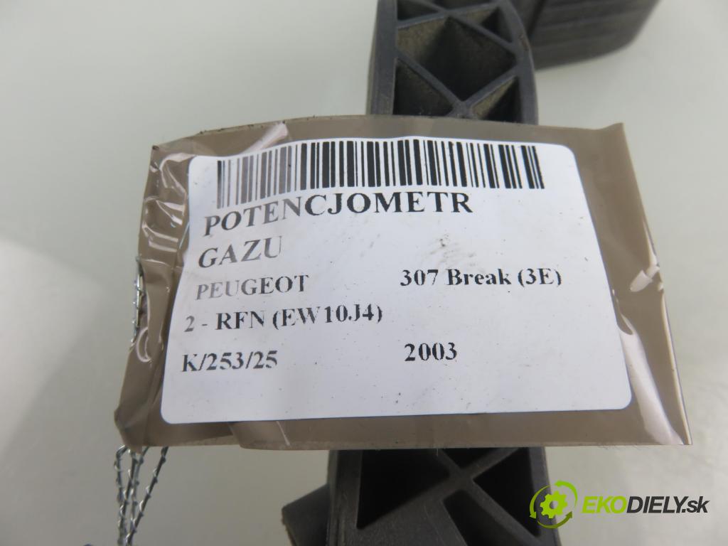 PEUGEOT 307 Break (3E) HB 2003 0,00 2 - RFN (EW10J4) 1997,00 Potenciometer plynu 0280752251 ; 9645702180 (Pedále)