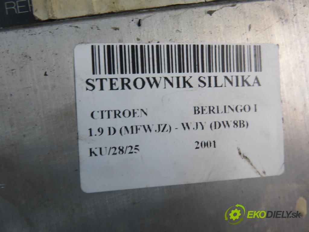 CITROEN BERLINGO / BERLINGO FIRST nadwozie wielkoprzestrzenne (MPV) KOMBIVAN 2001 51,00 1.9 D - WJY (DW8B) 1868,00 Riadiaca jednotka Motor 9839587680 ; 9642398480
