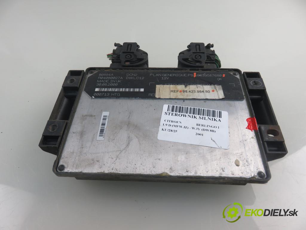 CITROEN BERLINGO / BERLINGO FIRST nadwozie wielkoprzestrzenne (MPV) KOMBIVAN 2001 51,00 1.9 D - WJY (DW8B) 1868,00 Riadiaca jednotka Motor 9839587680 ; 9642398480