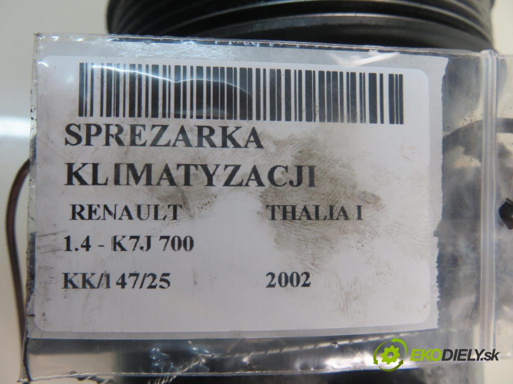 RENAULT THALIA I (LB0/1/2_) SEDAN 2002 55,00 1.4 - K7J 700 1390,00 KOMPRESOR: klimatizácie 8200315744 (Kompresory klimatizácie)