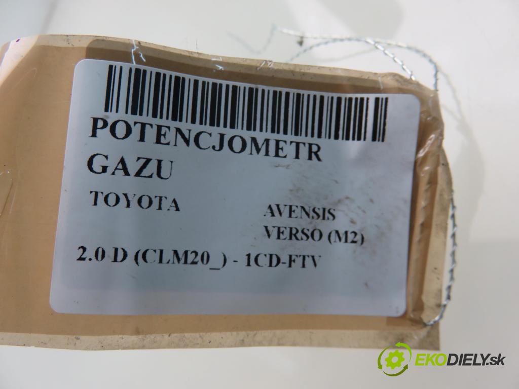 TOYOTA AVENSIS VERSO (_M2_) MINIVAN 2002 85,00 2.0 D (CLM20_) - 1CD-FTV 1995,00 Potenciometer plynu 8928147010 (Pedále)