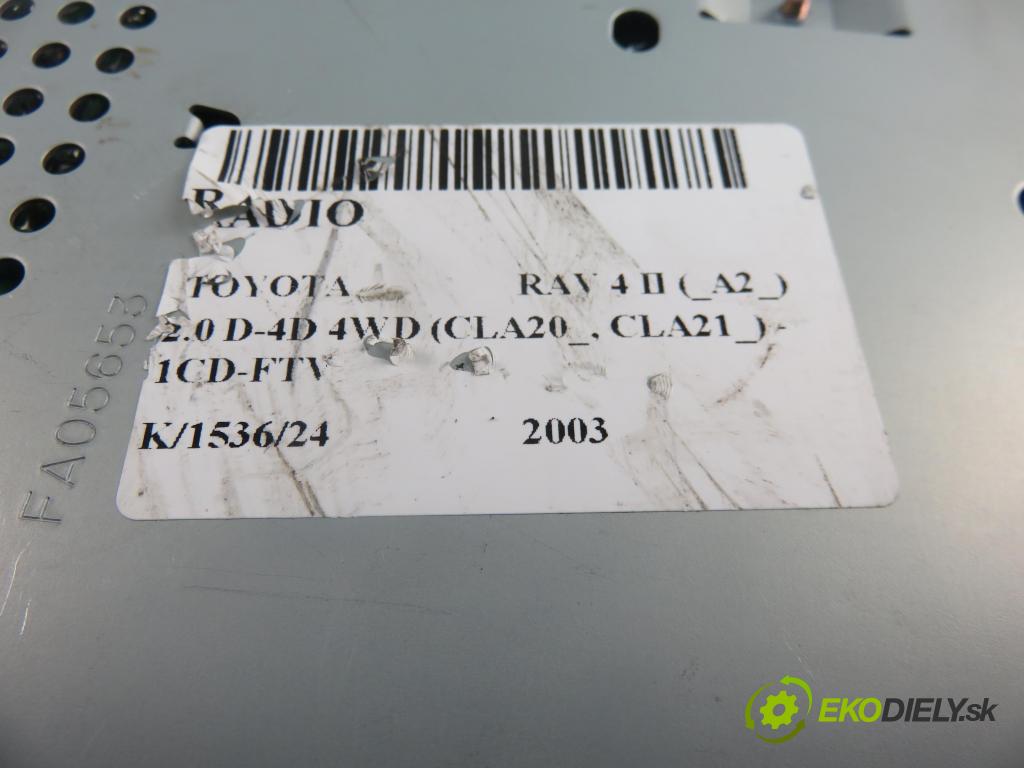 TOYOTA RAV 4 II (_A2_) SUV 2003 85,00 2.0 D-4D 4WD 116 - 1CD-FTV 1995,00 RADIO CD 8612042061