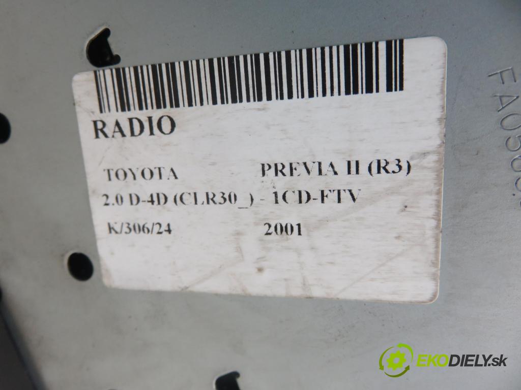 TOYOTA PREVIA (_R3_) MINIVAN 2001 85,00 2.0 D-4D 116 - 1CD-FTV 1995,00 RADIO CD 8612028382