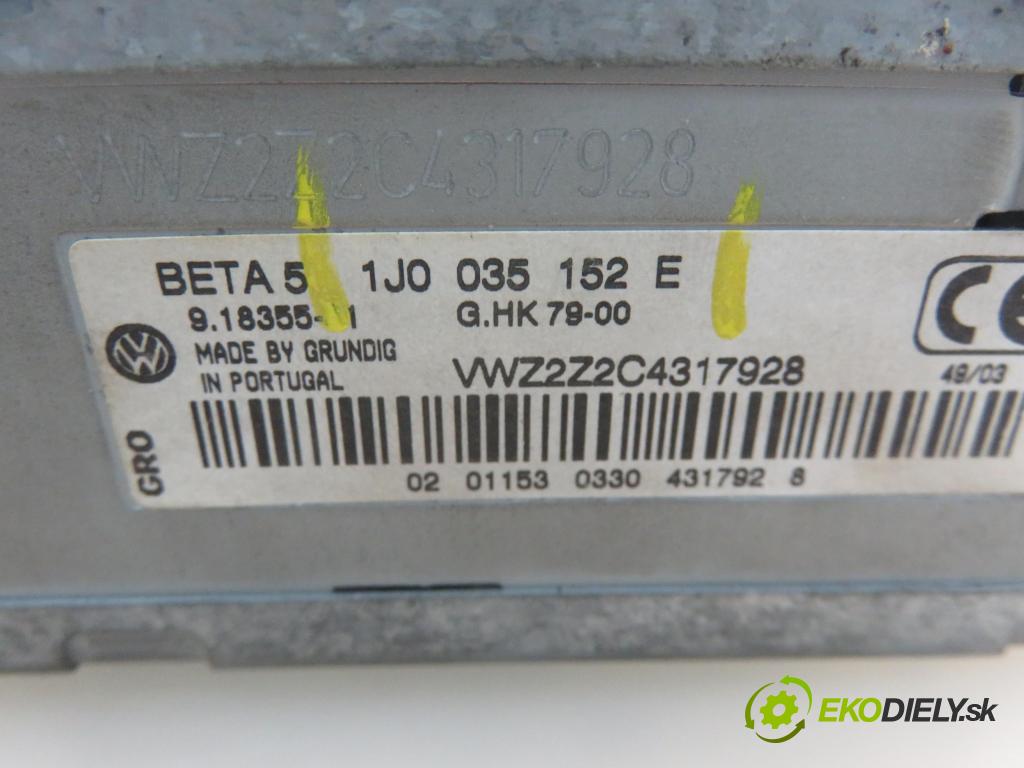 VW GOLF IV (1J1) HB 1999 81,00 1.9 TDI 110 - ASV 1896,00 RADIO 1J0035152E