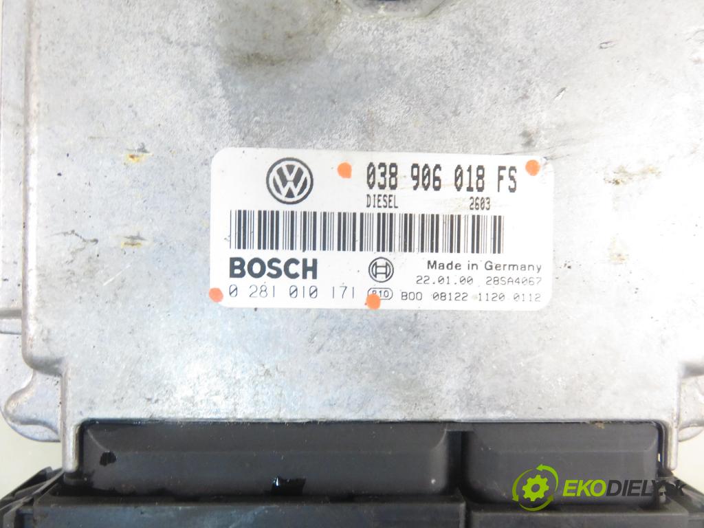 VW PASSAT B5 Variant (3B5) KOMBI 2000 66,00 1.9 TDI - AHH 1896,00 Riadiaca jednotka Motor 038906018FS ; 0281010171