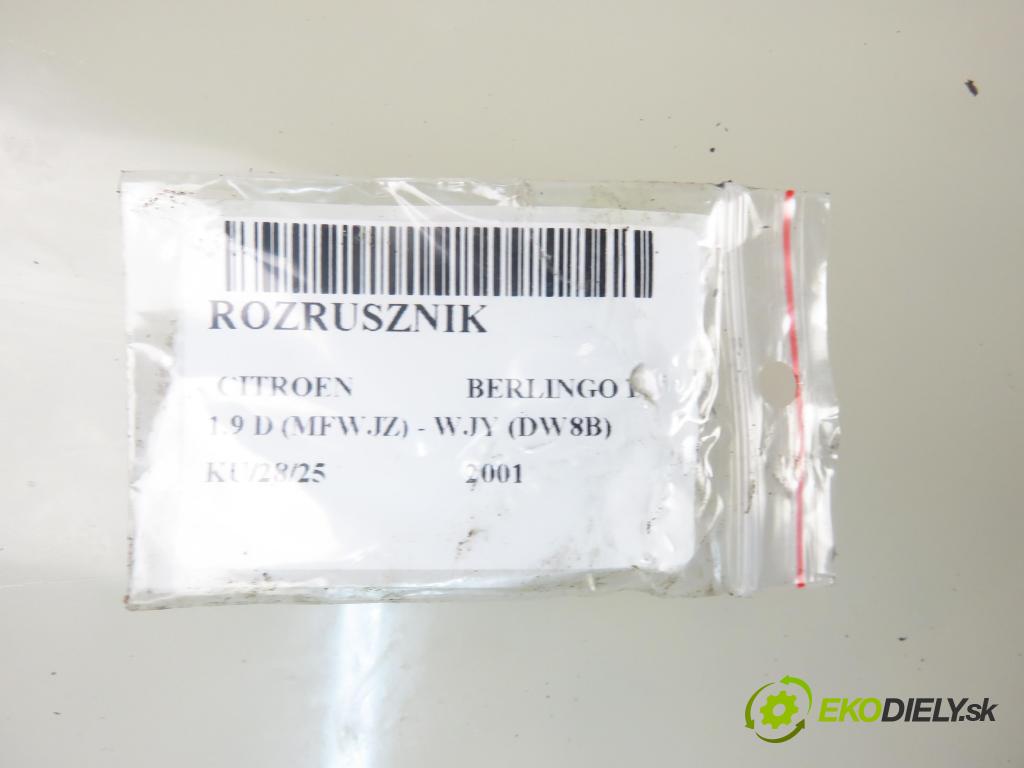 CITROEN BERLINGO / BERLINGO FIRST nadwozie wielkoprzestrzenne (MPV) KOMBIVAN 2001 51,00 1.9 D - WJY (DW8B) 1868,00 Štartér M000T86081 ; 9656299480 (Štartéry)