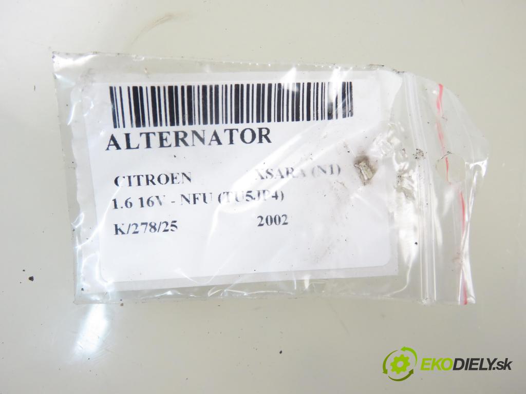 CITROEN XSARA (N1) HB 2002 80,00 1.6 16V 109 - NFU 1587,00 Alternátor 9638275680 ; 2542396B (Alternátory)