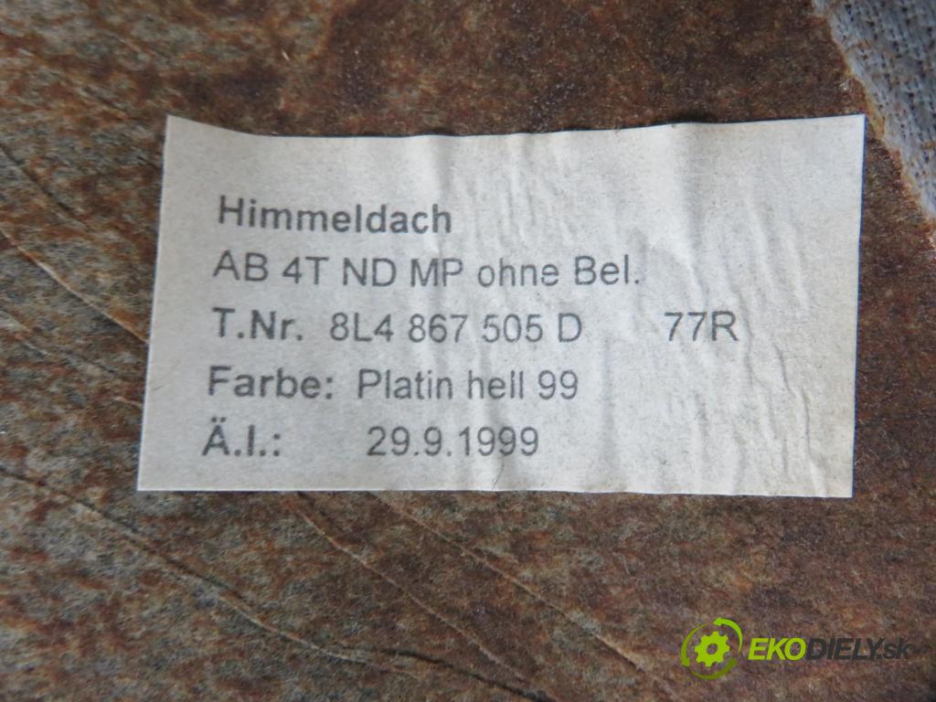 AUDI A3 (8L1) HB 2001 75,00 1.6 - AVU 1595,00 Stropný tapacír 8L4867505D (Stropné tapacíre)