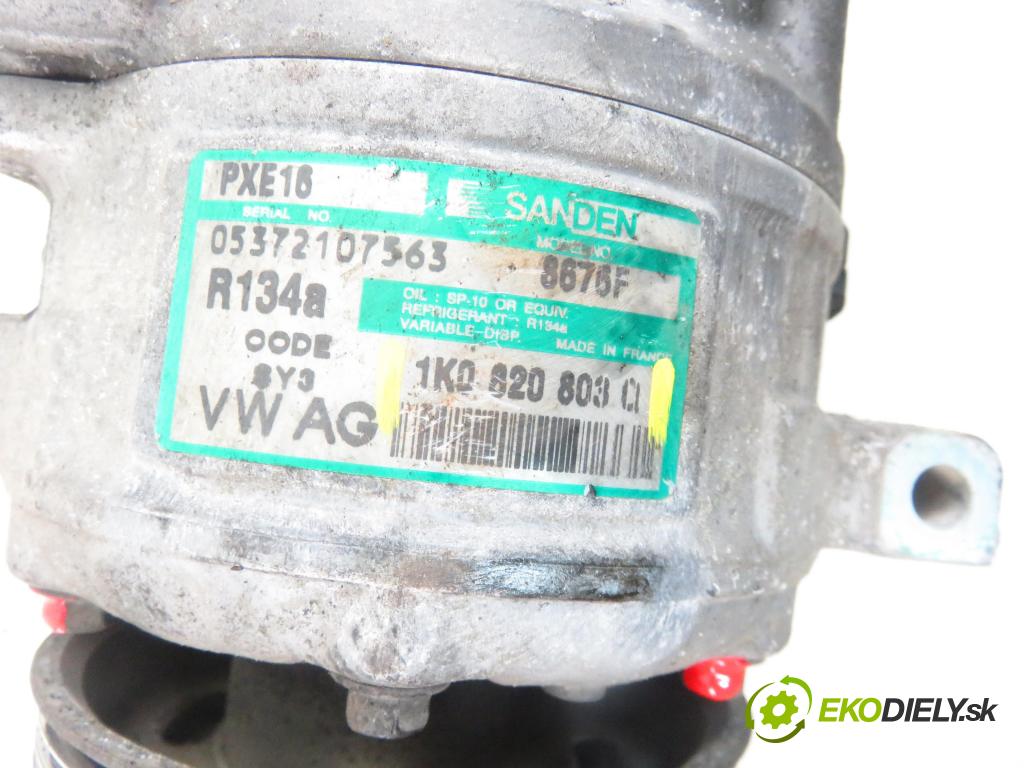 VW PASSAT B6 (3C2) SEDAN 2005 103,00 2.0 TDI 16V - BKP 1968,00 KOMPRESOR: klimatizácie 1K0820803Q (Kompresory klimatizácie)