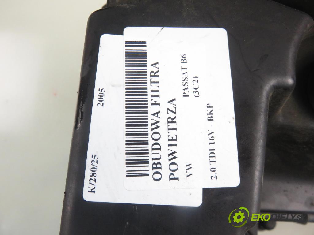 VW PASSAT B6 (3C2) SEDAN 2005 103,00 2.0 TDI 16V - BKP 1968,00 Obal filtra vzduchu 3C0129607AG ; 3C0129601AN (Obaly filtrov vzduchu)