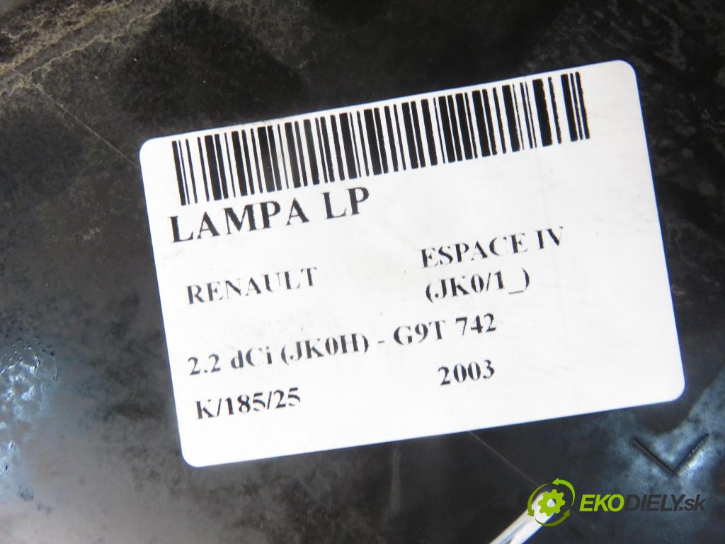 RENAULT ESPACE IV (JK0/1_) MINIVAN 2003 110,00 2.2 dCi (JK0H) 150 - G9T 742 2188,00 světlo LP 5DV00829000