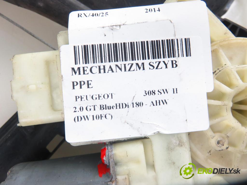 PEUGEOT 308 SW II KOMBI 2014 133,00 2.0 GT BlueHDi 180 - AHW (DW10FC) 1997,00 mechanismus oken PPE 9678189780