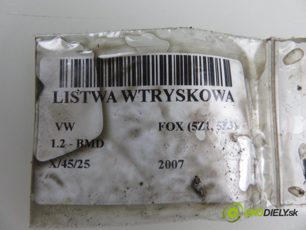 VW FOX (5Z1, 5Z3) HB 2007 40,00 1.2 - BMD 1198,00 Lišta vstrekovacia 03D906031F ; 03D133319J ; 03D133329B (Vstrekovacie lišty)