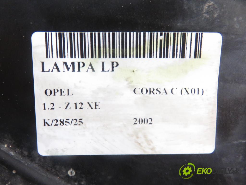 OPEL CORSA C (X01) HB 2002 55,00 1.2 16V 75 - Z 12 XE 1199,00 světlo LP 0301172207