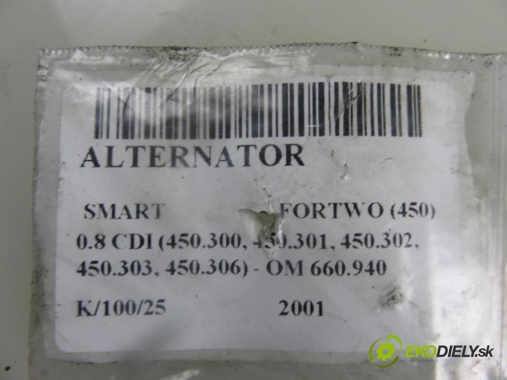SMART CITY-COUPE (450) HB 2001 30,00 0.8 CDI R3 41 - OM 660.940 799,00 Alternátor 0111548002 ; 0124225020 (Alternátory)