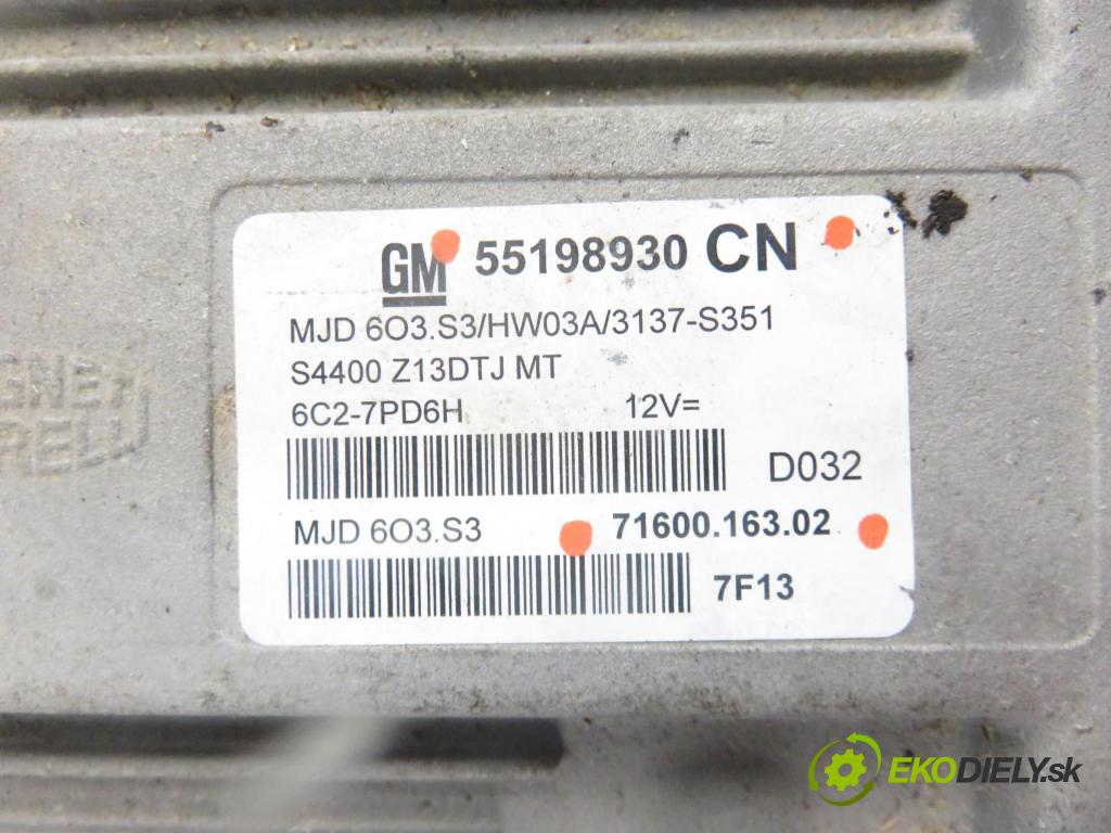 OPEL CORSA D (S07) HB 2007 55,00 1.3 CDTI - Z 13 DTJ 1248,00 Riadiaca jednotka Motor 55198930CN ; 7160016302