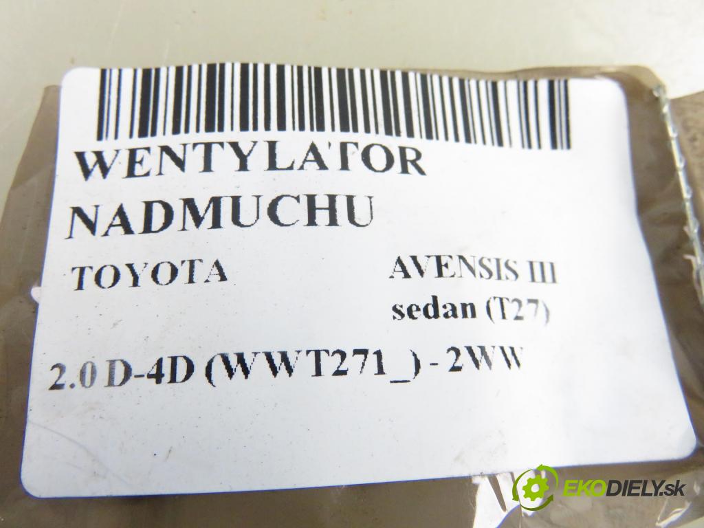 TOYOTA AVENSIS sedan (_T27_) SEDAN 2016 105,00 2.0 D-4D (WWT271_) - 2WW 1995,00 Ventilátor vetráku AV2727008105