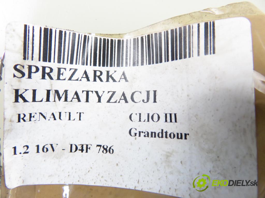 RENAULT CLIO III Grandtour (KR0/1_) KOMBI 2010 76,00 1.2 16V TCE - D4F 786 1149,00 KOMPRESOR: klimatizácie 8200819568 (Kompresory klimatizácie)