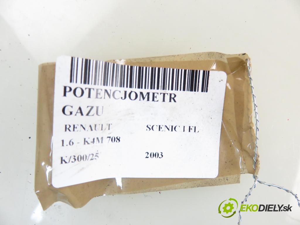 RENAULT SCENIC I (JA0/1_) MINIVAN 2003 0,00 1.6 - K4M 708 1598,00 Potenciometer plynu 8200139460 (Pedále)