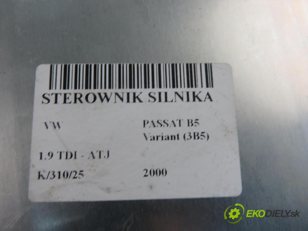 VW PASSAT B5 Variant (3B5) KOMBI 2000 85,00 1.9 TDI - ATJ 1896,00 Riadiaca jednotka Motor 038906019AJ ; 0281010303