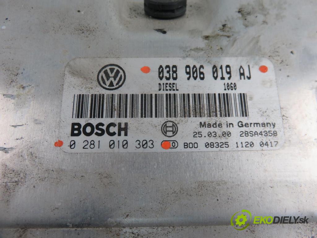 VW PASSAT B5 Variant (3B5) KOMBI 2000 85,00 1.9 TDI - ATJ 1896,00 Riadiaca jednotka Motor 038906019AJ ; 0281010303