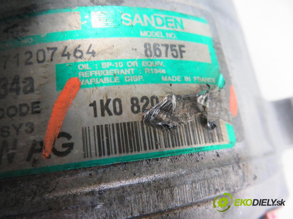 AUDI A3 (8P1) HB 2006 103,00 2.0 TDI PD 16V 140 1968,00 KOMPRESOR: klimatizácie 1K0820803G (Kompresory klimatizácie)