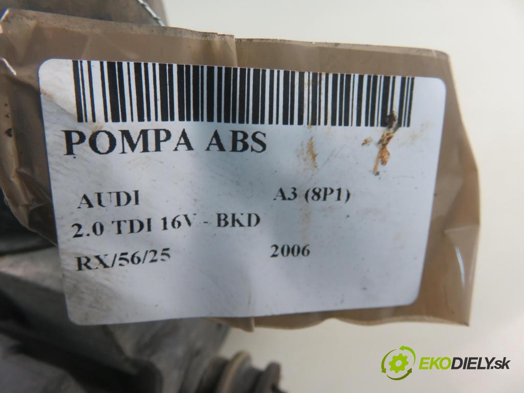 AUDI A3 (8P1) HB 2006 103,00 2.0 TDI PD 16V 140 1968,00 Pumpa ABS 1K0907379K ; 10096003483 ; 1K0614517H (Pumpy ABS)