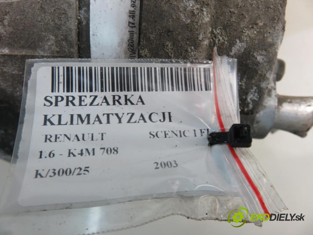RENAULT SCENIC I (JA0/1_) MINIVAN 2003 0,00 1.6 - K4M 708 1598,00 KOMPRESOR: klimatizácie 1135289 (Kompresory klimatizácie)