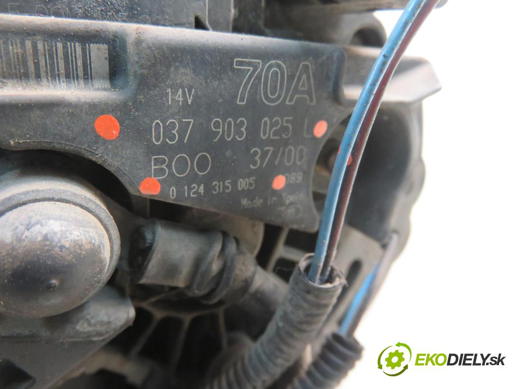 VW POLO CLASSIC (6V2) SEDAN 2000 55,00 75 1.4 16V - AUA 1390,00 Alternátor 037903025L ; 0124315005 (Alternátory)
