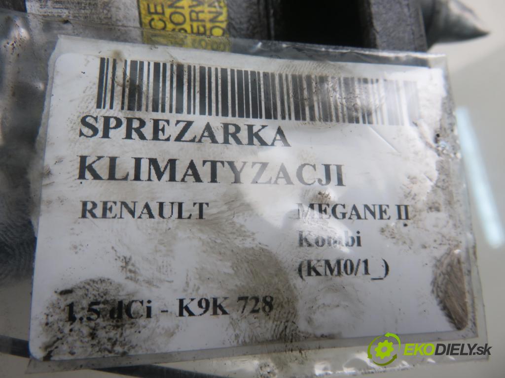 RENAULT MEGANE II Kombi (KM0/1_) KOMBI 2004 0,00 1.5 dCi - K9K 728 1461,00 KOMPRESOR: klimatizácie 8200316164 (Kompresor klimatizácie)