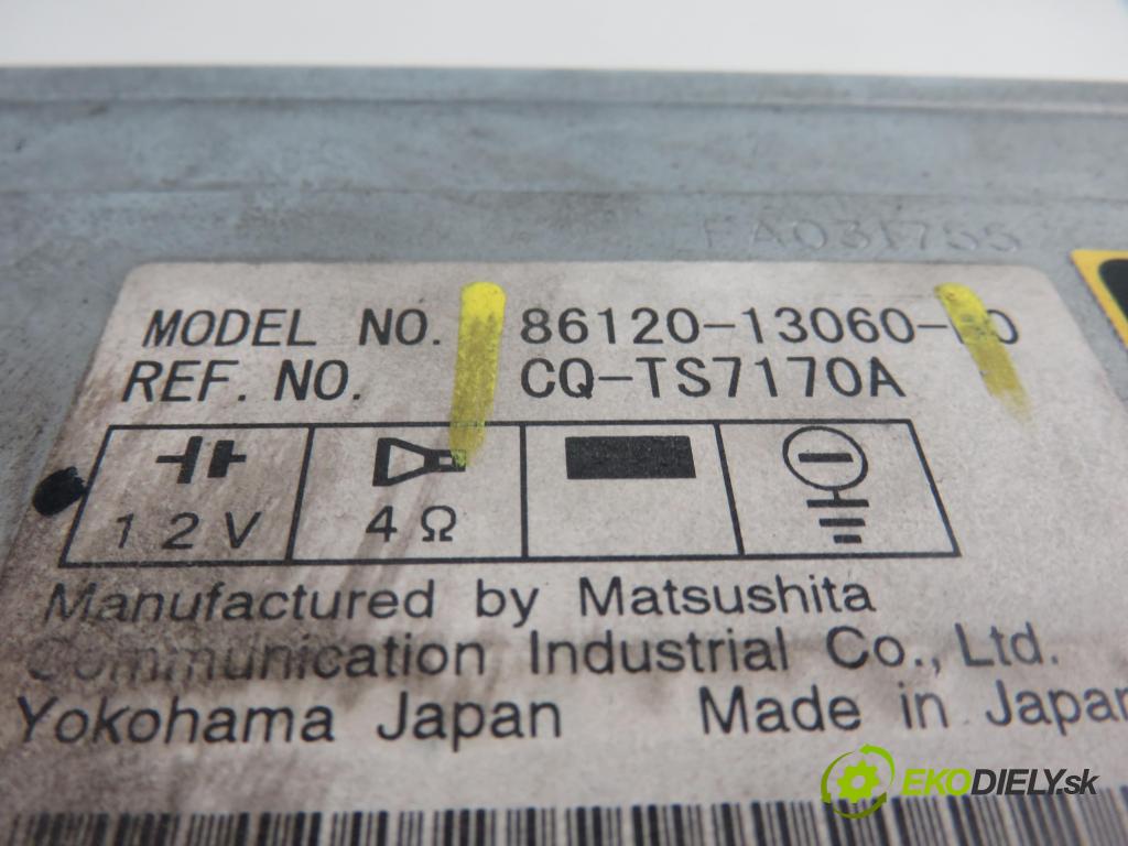 TOYOTA COROLLA Verso (_E12_) MINIVAN 2003 66,00 2.0 D-4D (CDE120_) - 1CD-FTV 1995,00 RADIO CD 8612013060
