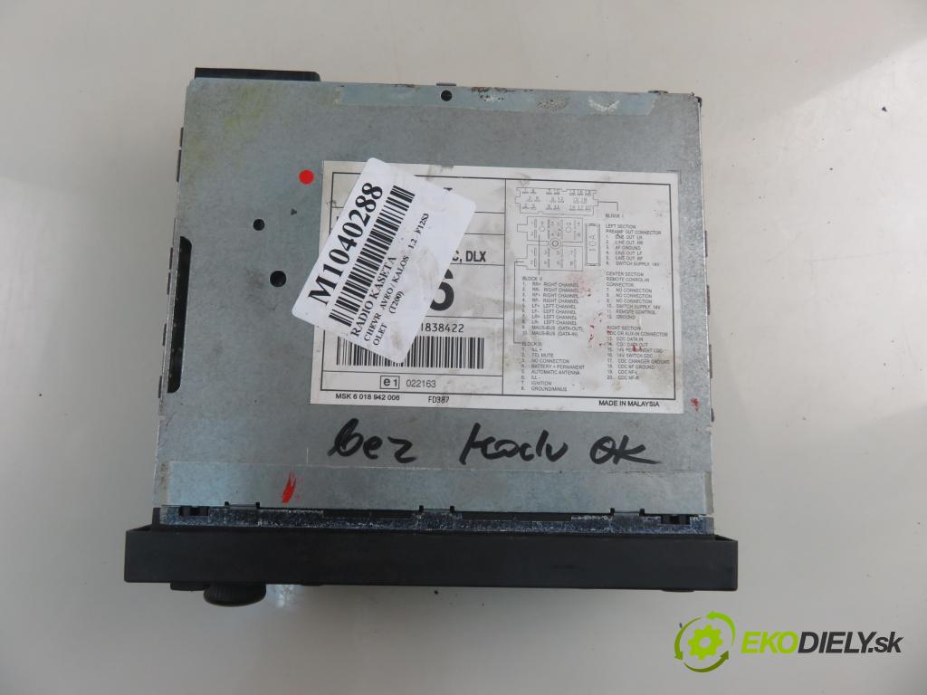 CHEVROLET AVEO / KALOS liftback (T200) HB 2004 53,00 1.2 - F12S3 1150,00 RADIO Modul 96453376