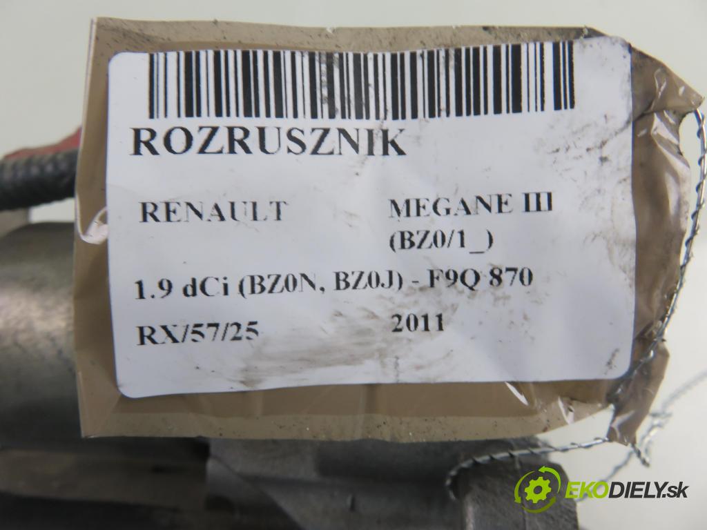 RENAULT MEGANE III liftback (BZ0/1_) HB 2011 96,00 1.9 dCi (BZ0N, BZ0J) - F9Q 870 1870,00 Štartér 8200741476 ; 0001108429 (Štartéry)