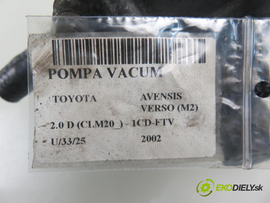 TOYOTA AVENSIS VERSO (_M2_) MINIVAN 2002 85,00 2.0 D (CLM20_) - 1CD-FTV 1995,00 Pumpa vákuová 2930027020 ; 0810002740