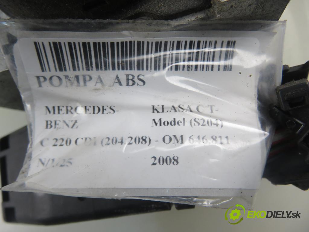 MERCEDES-BENZ KLASA C T-Model (S204) KOMBI 2008 125,00 C 220 CDI (204.208) 170 - OM 646.811 2148,00 Pumpa ABS 2045455132 ; 2044313712 ; 10092623133 (Pumpy ABS)