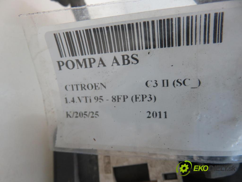 CITROEN C3 II (SC_) HB 2011 70,00 1.4 VTi 95 - 8FP (EP3) 1397,00 Pumpa ABS 10096039263 ; 9674415980 ; 1002060423 (Pumpy ABS)