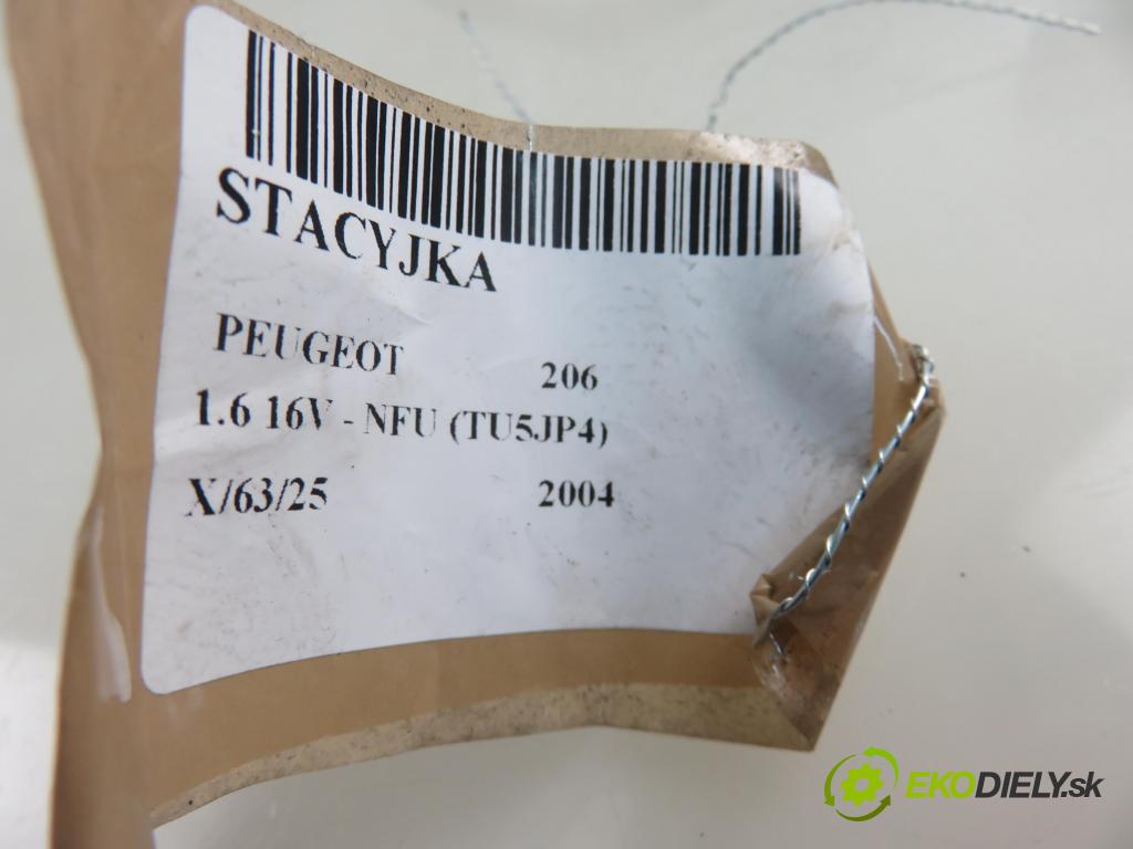 PEUGEOT 206 liftback (2A/C) HB 2004 80,00 1.6 16V - NFU (TU5JP4) 1587,00 spinačka  (Spínacie skrinky a kľúče)