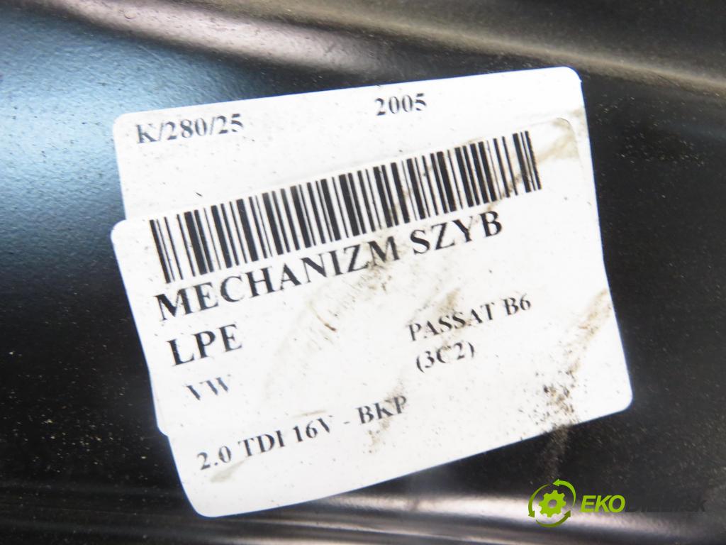 VW PASSAT B6 (3C2) SEDAN 2005 103,00 2.0 TDI 16V - BKP 1968,00 mechanismus oken F005S00202 ; 1K0959793G ; 3C1837755F
