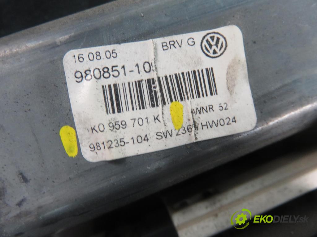 VW PASSAT B6 (3C2) SEDAN 2005 103,00 2.0 TDI 16V - BKP 1968,00 mechanismus oken F005S00202 ; 1K0959793G ; 3C1837755F