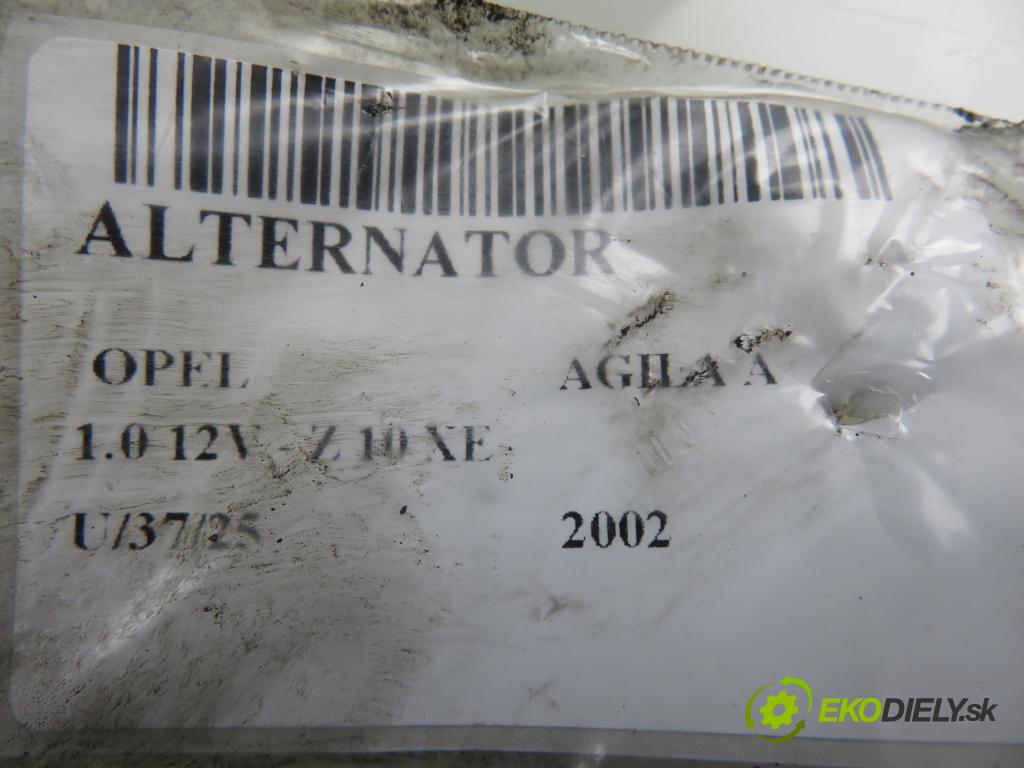 OPEL AGILA (A) (H00) HB 2002 43,00 1.0 12V - Z 10 XE 973,00 Alternátor 0124225018 ; 24437119 (Alternátory)