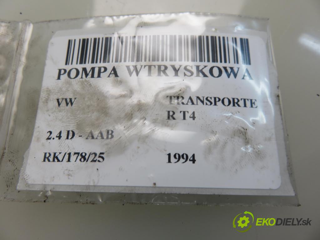 VW TRANSPORTER IV Autobus (70XB, 70XC, 7DB, 7DW, 7DK) BUS 1994 57,00 2.4 D 78 2370,00 Pumpa vstrekovacia 0460485017 ; 074130108G (Vstrekovacie čerpadlá)