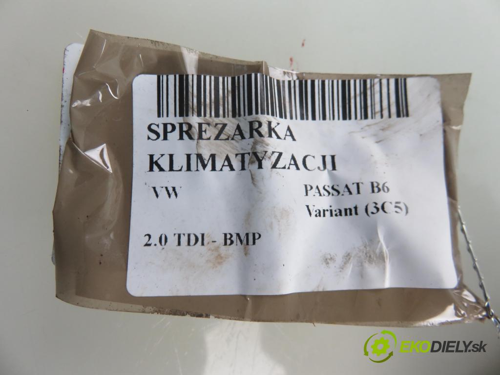 VW PASSAT B6 Variant (3C5) KOMBI 2008 103,00 2.0 TDI PD 8V 140 - BMP 1968,00 KOMPRESOR: klimatizácie 1K0820859F (Kompresory klimatizácie)