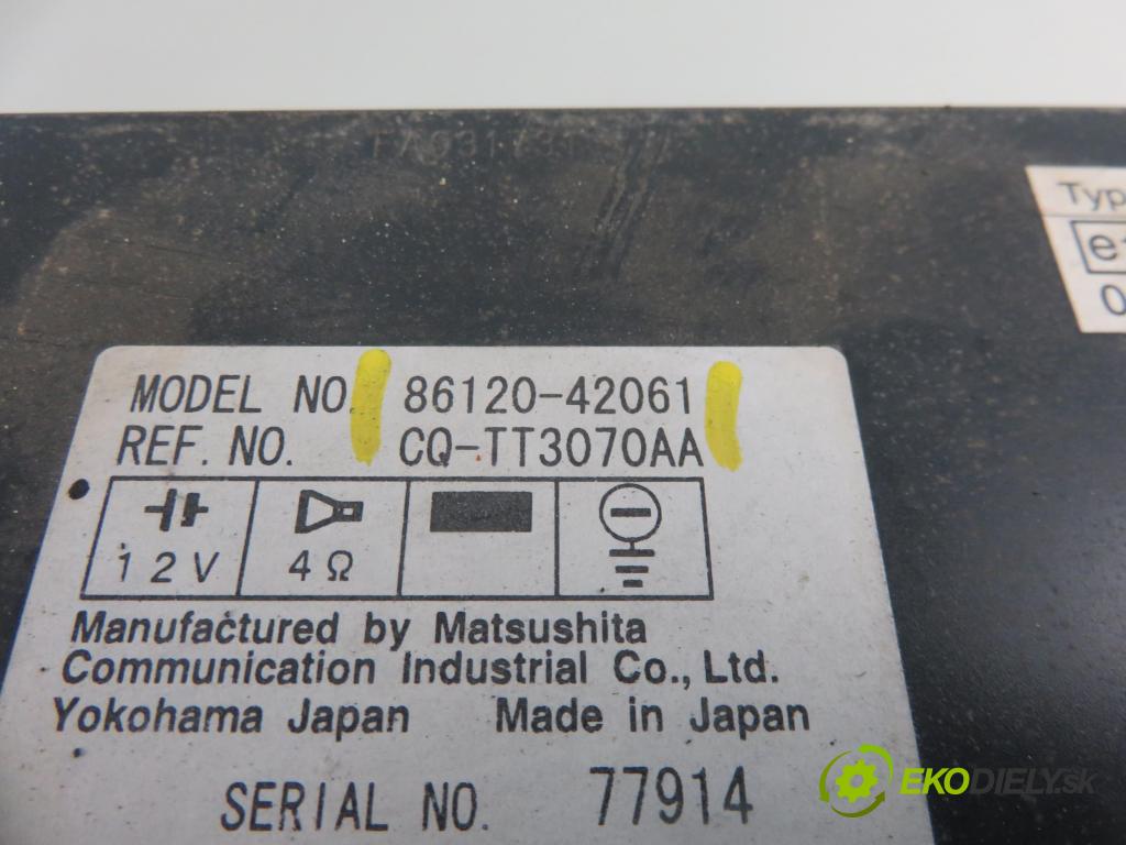 TOYOTA RAV 4 II (_A2_) SUV 2003 85,00 2.0 D-4D 4WD 116 - 1CD-FTV 1995,00 RADIO CD 8612042061