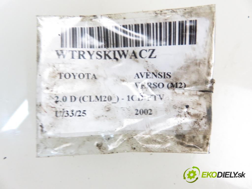 TOYOTA AVENSIS VERSO (_M2_) MINIVAN 2002 85,00 2.0 D (CLM20_) - 1CD-FTV 1995,00 vstrekovač 2367027030 (Vstrekovače)