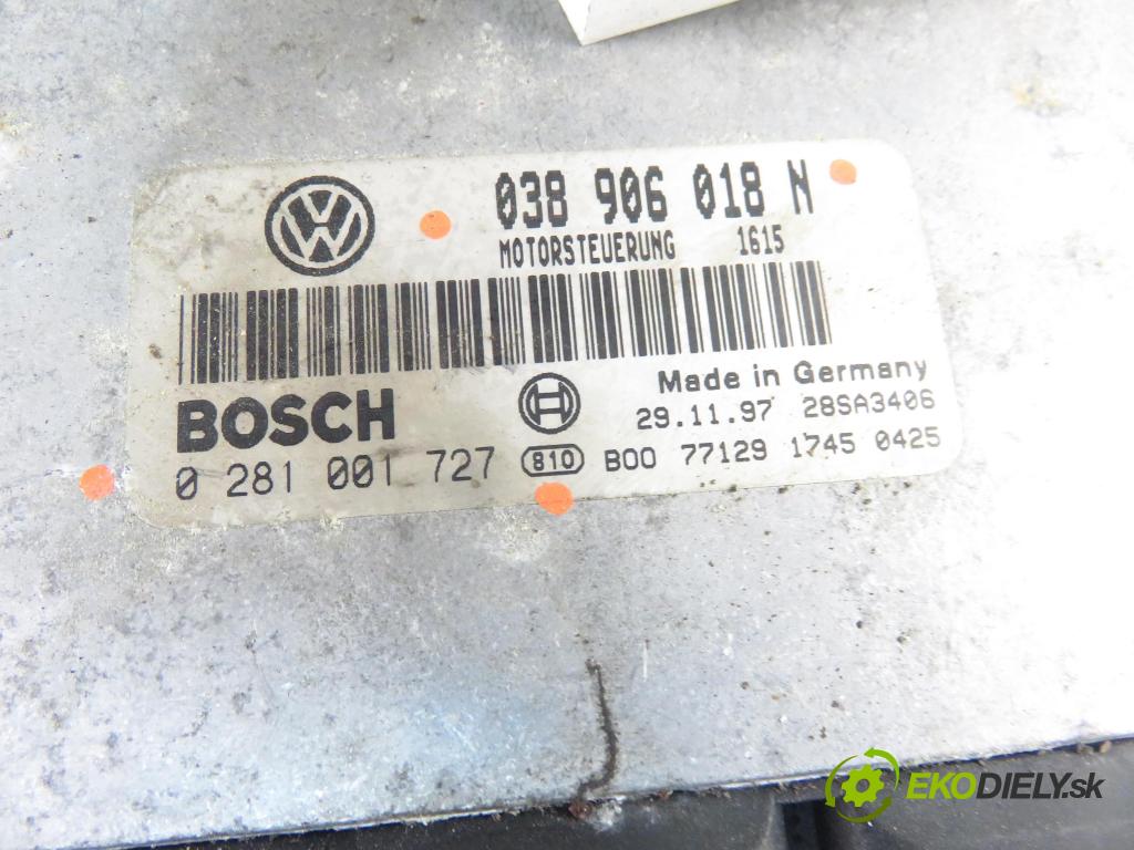 VW PASSAT B5 Variant (3B5) KOMBI 1998 66,00 1.9 TDI 90 - AHU 1896,00 Riadiaca jednotka Motor 0281001727 ; 038906018N