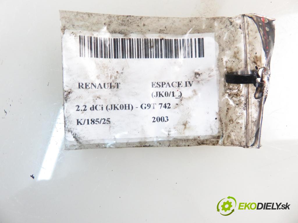RENAULT ESPACE IV (JK0/1_) MINIVAN 2003 110,00 2.2 dCi (JK0H) 150 - G9T 742 2188,00 vstrekovač 8200936736 ; 0445110084 (Vstrekovač paliva)