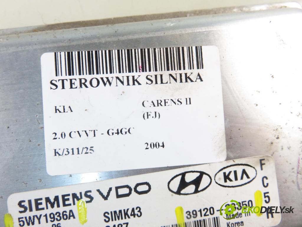 KIA CARENS II (FJ) MINIVAN 2004 102,00 2.0 CVVT 139 - G4GC 1975,00 Riadiaca jednotka Motor 5WY1936A ; 3912023350
