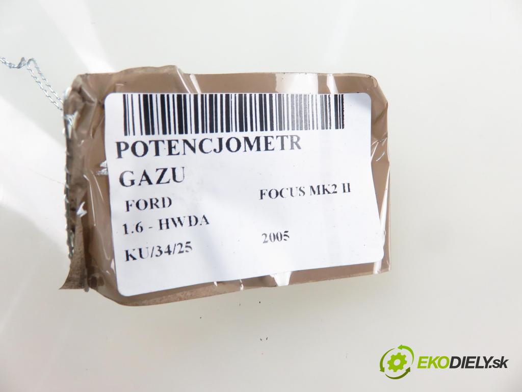 FORD FOCUS II (DA_, HCP) HB 2005 74,00 1.6 - HWDA 1596,00 Potenciometer plynu 4M519F836AH ; 6PV00864101 (Pedál)