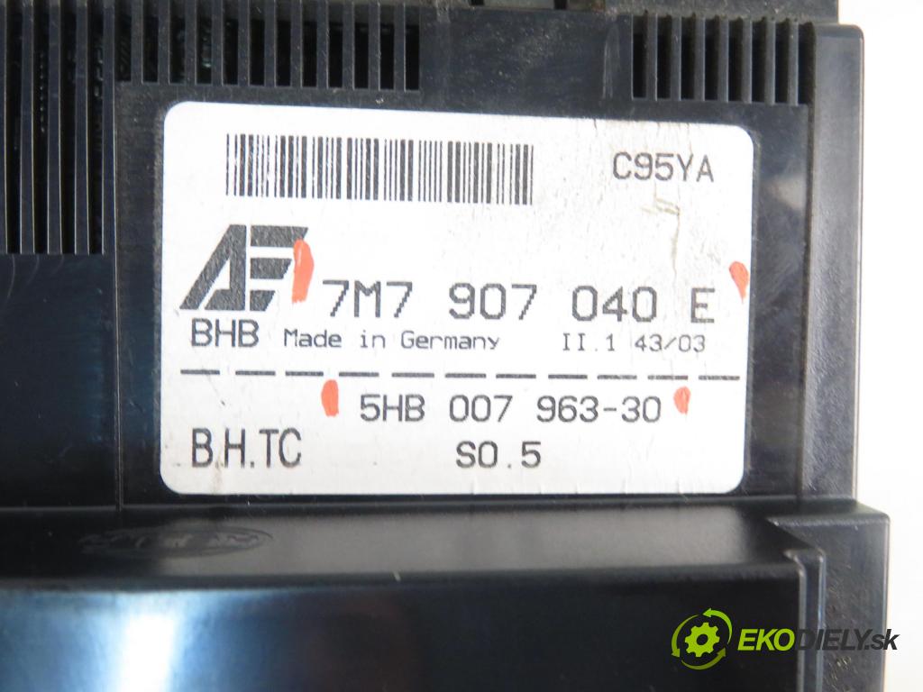 SEAT ALHAMBRA (7V8, 7V9) MINIVAN 2003 85,00 1.9 TDI PD 115 - AUY 1896,00 Panel kúrenia KLIMATRONIK 7M7907040E ; 5HB00796330